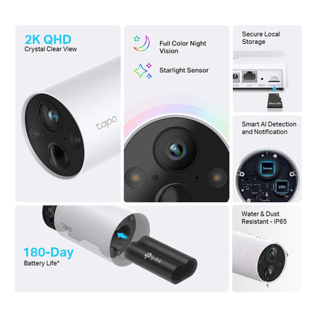 Tp-Link Tapo C420S1 Sicherheitskamera (weiß, 2K QHD, IP65)