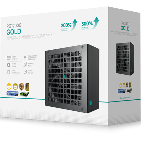 Deepcool gamerstorm pq1200g 1200 watt voeding (zwart, 1x 12v-2x6)