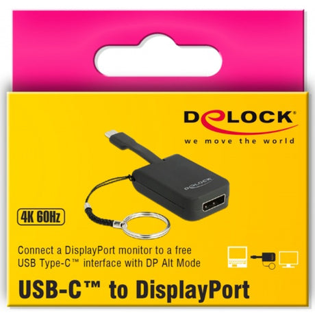 Delock USB-C > Displayport Adapter Schlüsselanhänger (schwarz, 4k 60hz)
