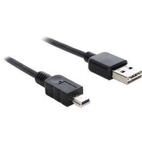 Delock Easy-USB-A 2.0 Stecker > Mini USB-B 2.0 Stecker Kabel (schwarz, 3 Meter)