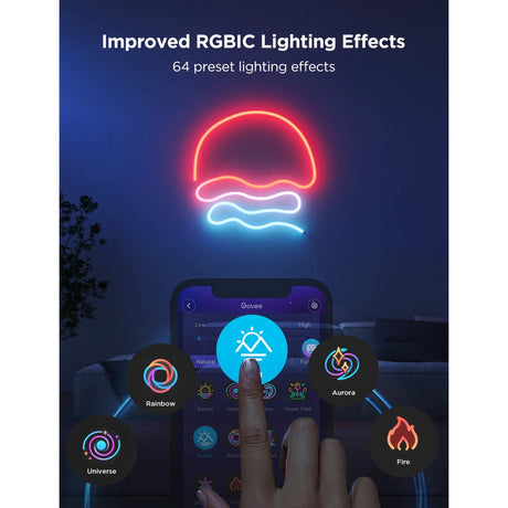 Govee intelligenter weißer Neon-LED-Streifen, 4 m, matt, RGB – besonders flexibel
