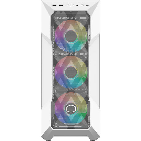 Cooler Master Masterbox TD500 Mesh V2 Midi-Tower-Gehäuse (Weiß | 2x USB-A | 1x USB-C | RGB | Gehärtetes Glas)