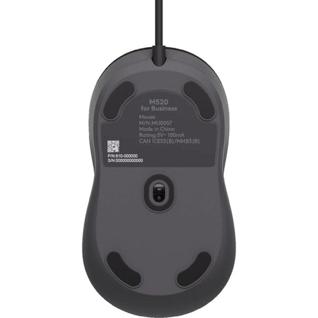 Logitech signature wired m520 mouse for business (zwart, 400 - 4000 dpi)