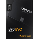 Samsung mz-77e250b 870 evo SSD, 250b, 2,5, SATA-3 6 Gbit/s, 3D V-NAND, 512 MB DDR4, 560 550 MB s