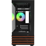 Thermaltake view 170 ws argb mini tower behuizing (zwart houtkleur | 2x usb-a | rgb | window)