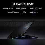 Asus rog strix g16 g615lp-s5087w 16 gaming laptop (zwart grijs | core ultra 9 275hx | rtx 5070 | 32 gb | 1 tb ssd)