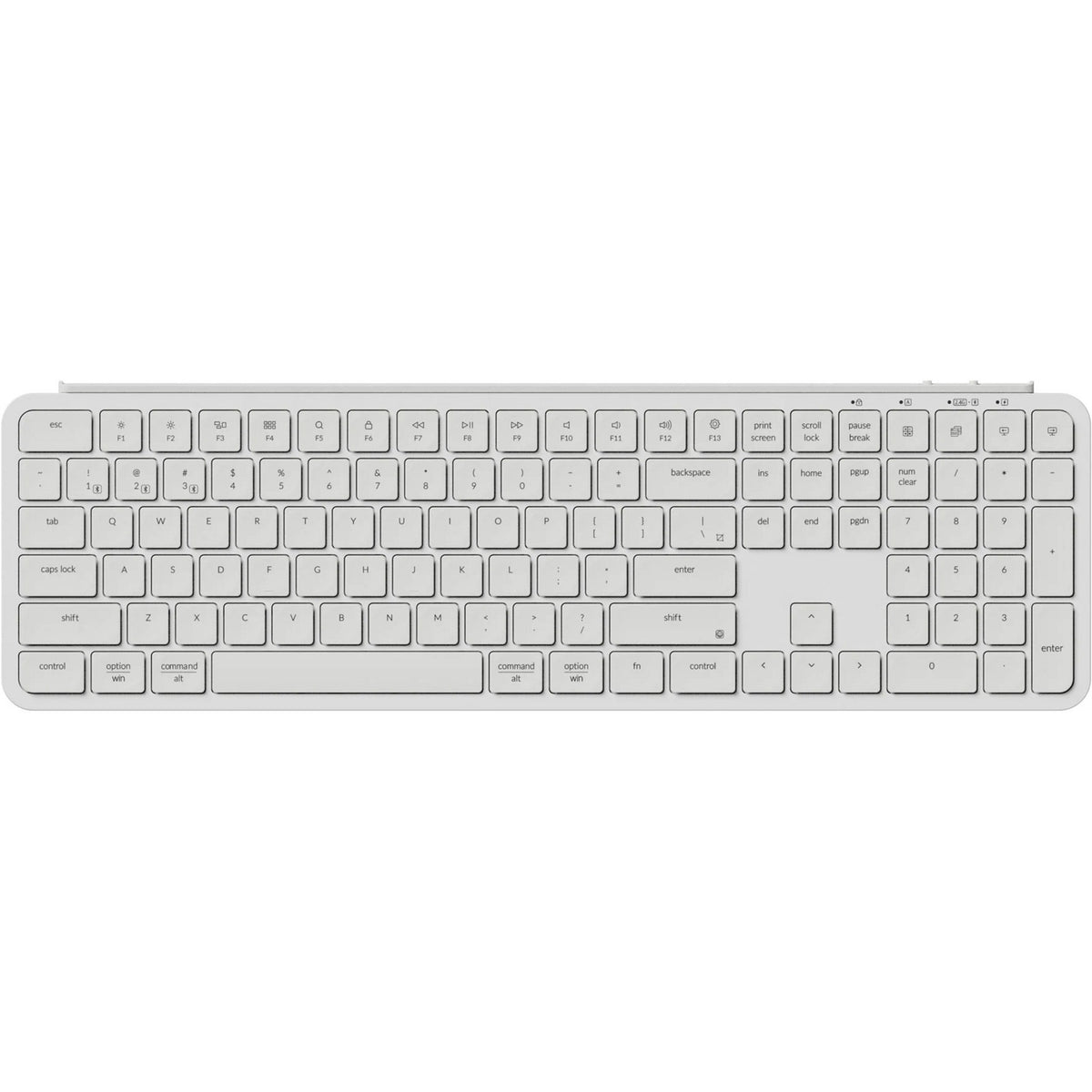 Keychron b6 pro ultraschlanke Tastatur (weiß, US-Layout (QWERTY), Scherenschalter, 100 %, ABS, 2,4 GHz | Bluetooth 5.2 | USB-C)