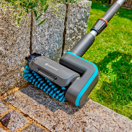 Gardena Aquabrush Medium Walzenbürste, für Akku-Multicleaner-Waschbürste (Grau-Türkis, 14849-20)