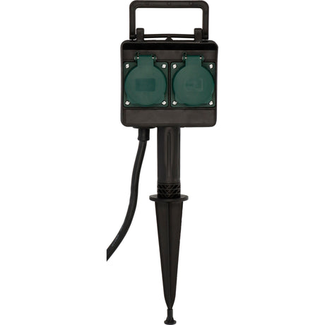 Brennerstuhl Gartensteckdose mit Erdspieß 1154450 Steckdose (schwarz, 10 Meter, IP44)