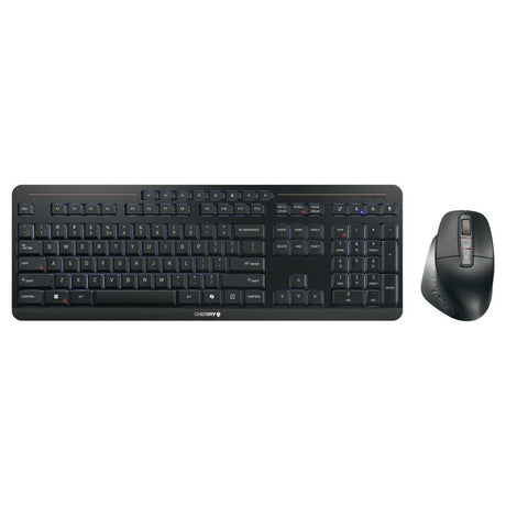 Cherry Stream Desktop Ultimate Wireless Desktop-Set (Schwarz, US-Layout (QWERTZ), SX-Scherentechnologie, 100 %, 4000 dpi, weiße LEDs, ABS, 2,4 GHz Bluetooth USB)