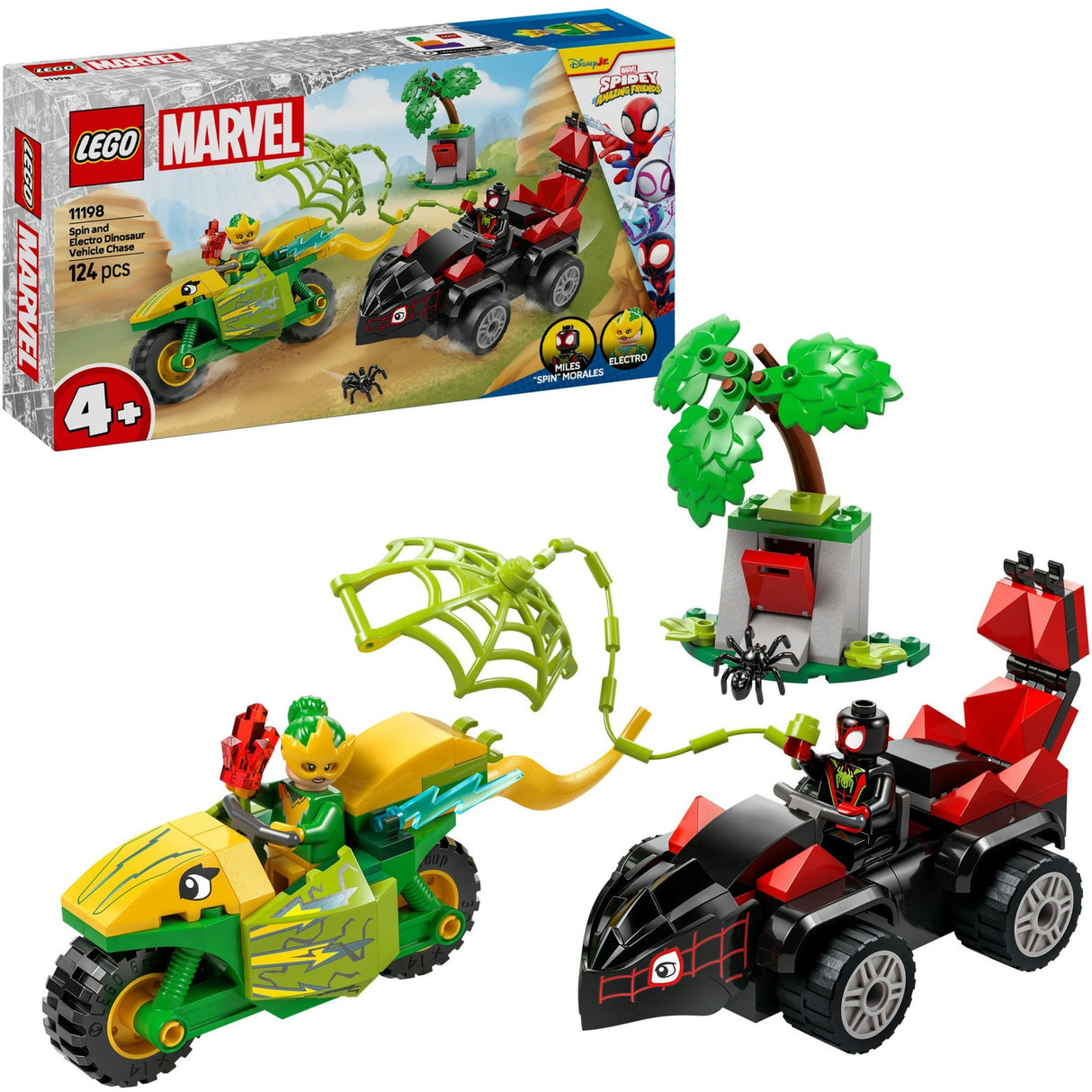 Lego Spidey 11198 Spinne und Elektro-Verfolgungsjagd mit Dinosaurierfahrzeugen