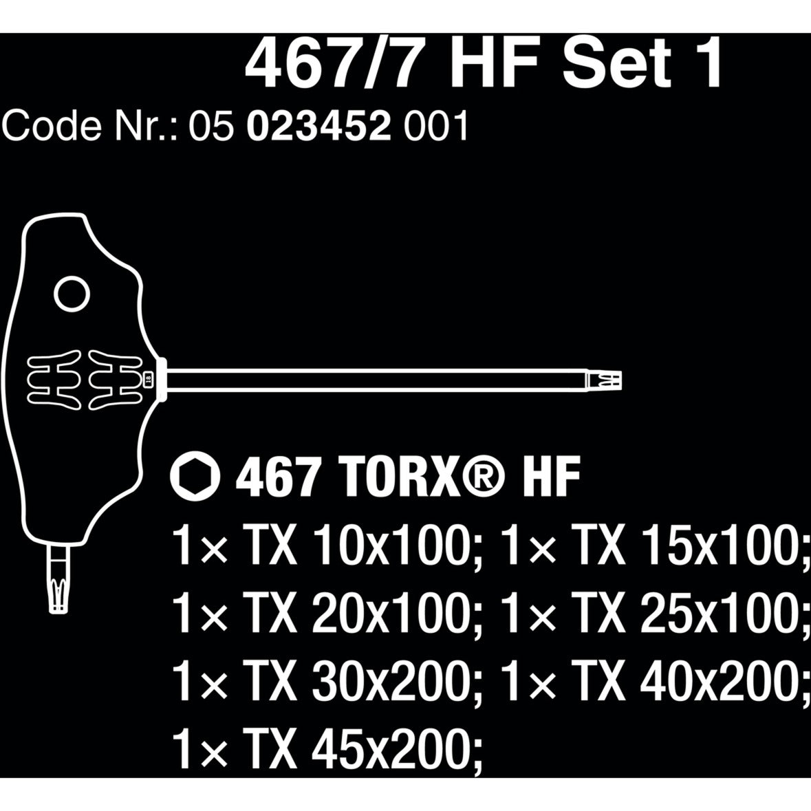 Wera 467 7 Torx HF Set 1 Kreuzschlitzschraubendreher + Rack, 7-teilig (schwarz grün, mit Haltefunktion)