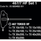 Wera 467 7 Torx HF Set 1 Kreuzschlitzschraubendreher + Rack, 7-teilig (schwarz grün, mit Haltefunktion)