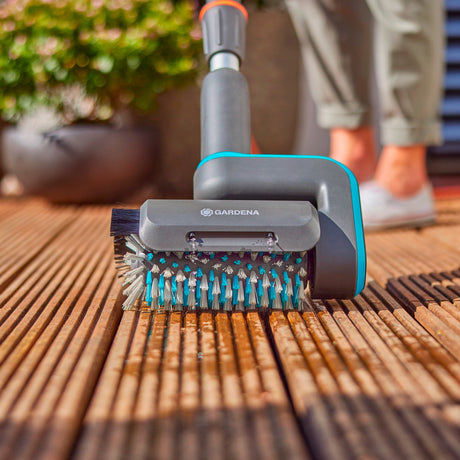 Gardena Aquabrush Medium Walzenbürste, für Akku-Multicleaner-Waschbürste (Grau-Türkis, 14849-20)