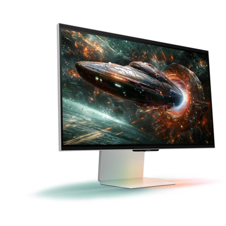 Samsung Odyssey 3D G90XF 27 4K UHD Gaming-Monitor (Silber, 2x HDMI, DisplayPort, 2x USB-A, USB-B, 165 Hz)