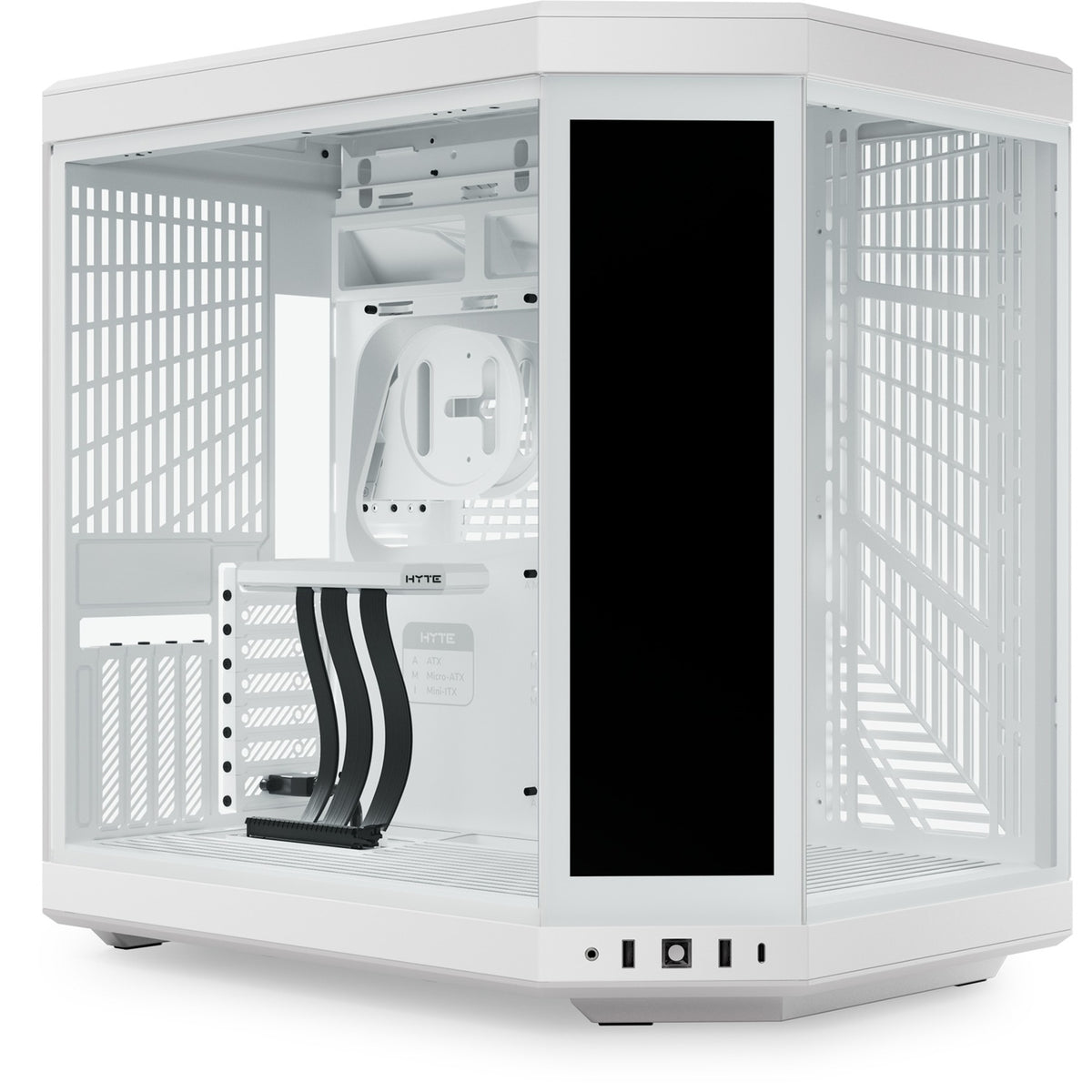 Hyte y70 Touch Infinity Midi-Tower-Gehäuse (weiß | 2x USB-A | 1x USB-C | gehärtetes Glas)