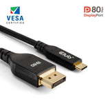 Club 3D USB-C auf DisplayPort DP80 bidirektionaler Adapter (schwarz, 1 Meter, VESA-zertifiziert)