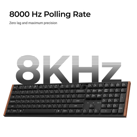 Keychron k5 ultra 8k wireless custom mechanical keyboard (zwart, us lay-out (qwerty), milk pom brown, 100%, rgb leds, lsa double-shot pbt, usb-c | 2.4 ghz | bluetooth 5.2)