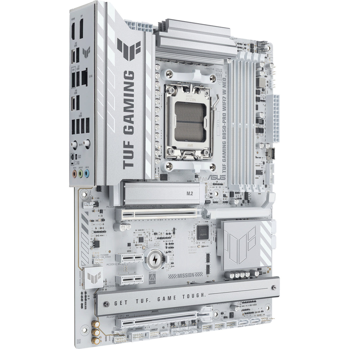 Asus tuf gaming b850-pro wifi7 w neo socket am5 moederbord (wit, raid, 2,5gb-lan, wlan, bt, sound, atx)