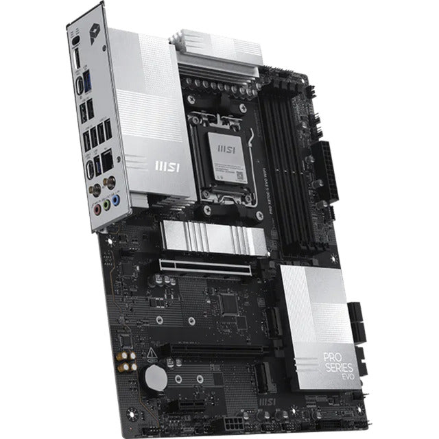Msi pro x870e-s evo wifi socket am5 moederbord (zwart, raid, 5gb-lan, wi-fi 7, bt, sound, atx)