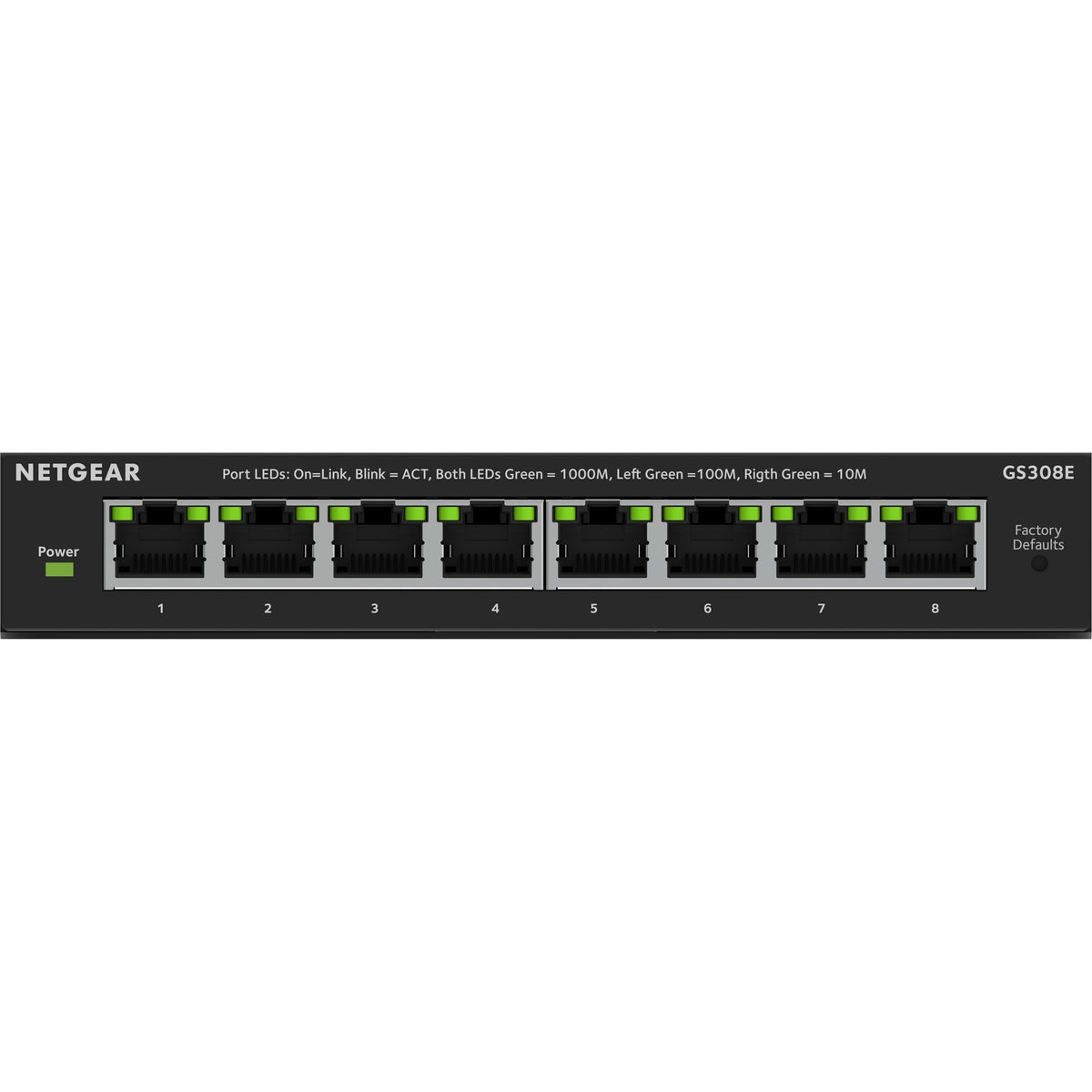 Netgear 8-Port Gigabit Ethernet Plus Switch (GS308EV4) (Schwarz)