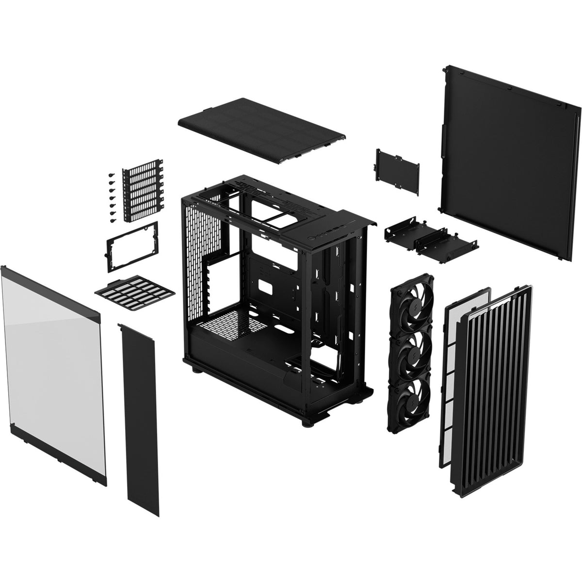 Fractal Design North – Momentum Edition Midi-Tower-Gehäuse (schwarze Holzfarbe | 2x USB-A | 1x USB-C | gehärtetes Glas)