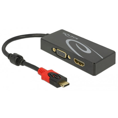 Delock USB-C > HDMI VGA Adapter (schwarz, 0,2 Meter)