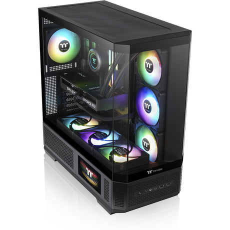 Thermaltake View 370 tg argb Midi-Tower-Gehäuse (schwarz | 2x USB-A | 1x USB-C | RGB | gehärtetes Glas)