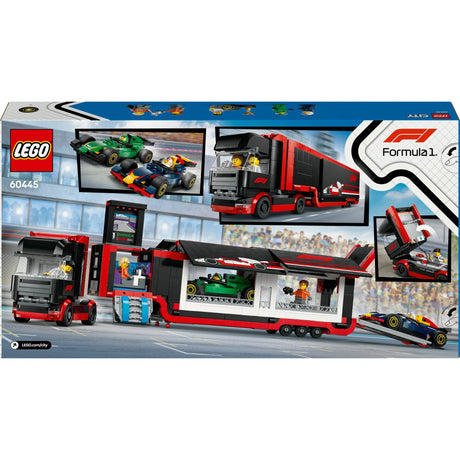 Lego City 60445 F1-Truck mit RB20- und AMR24-F1-Autos