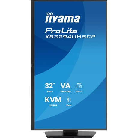 Iiyama Prolite xb3294uhscp-b1 31,5 4K-UHD-Monitor (schwarz, 2x HDMI, Display-Port, 2x USB-A, 3x USB-C)