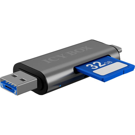Icy Box IB-CR200-C Externer Kartenleser mit Multi-USB-Anschluss Kartenleser (Anthrazit)
