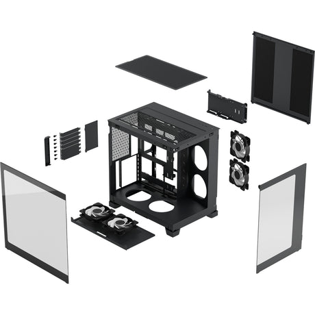 Fractal Design Pop 2 Vision RGB Midi-Tower-Gehäuse (schwarz | 1x USB-A | 1x USB-C | RGB | gehärtetes Glas)