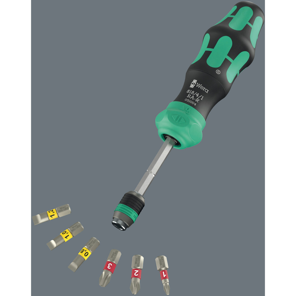 Wera kraftform kompakt 25 ra-r mit Koffer, 6-teiliges Bit-Set (schwarz grün)