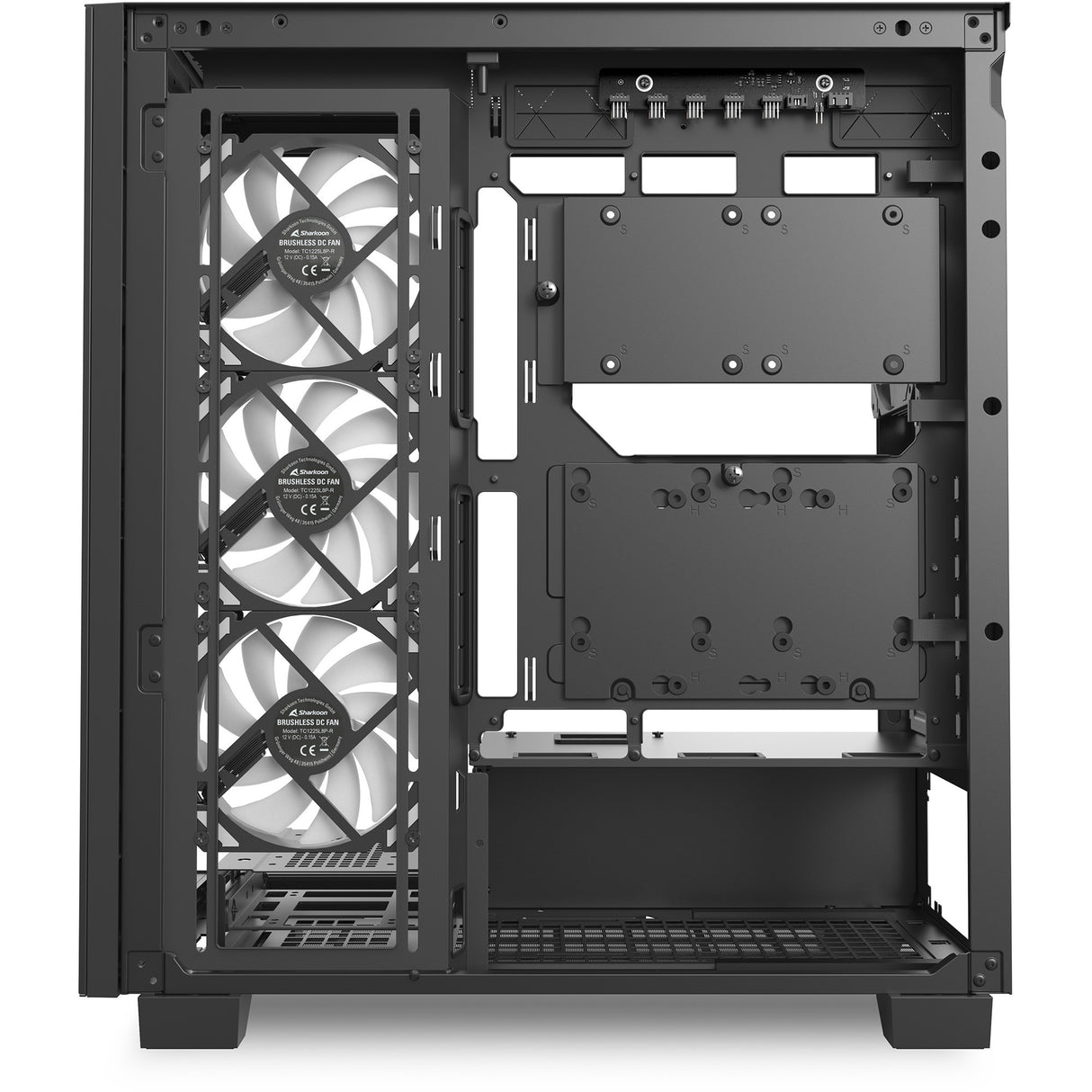 Sharkoon Elite Shark CA500 Midi-Tower-Gehäuse (schwarz | 2x USB-A | 1x USB-C | RGB | gehärtetes Glas)