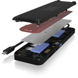 Icy Box ib-dk2116-c 11-in-1 mobile Dockingstation mit dreifachem Videoausgang (schwarz, HDMI, Displayport, LAN, USB Typ-C)