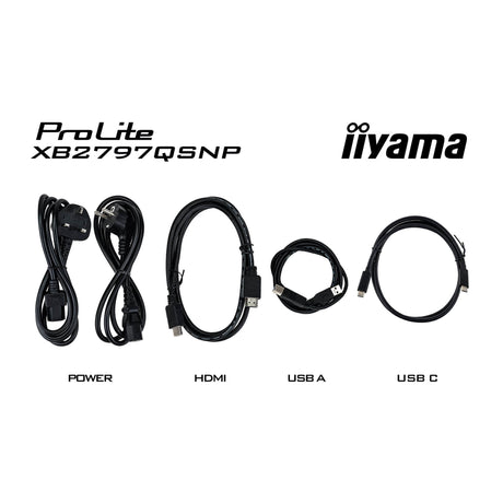 Iiyama Prolite xb2797qsnp-b1 27 Monitor (schwarz, HDMI, Display Port, 2x USB-A, 2x USB-C, RJ-45)