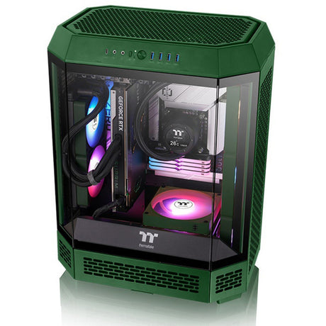 Thermaltake ct120 ex reverse argb sync pc cooling fan racing green (3-fan pack) case fans (groen, 3 stuks, 120 x 120 x 25 mm, pwm)