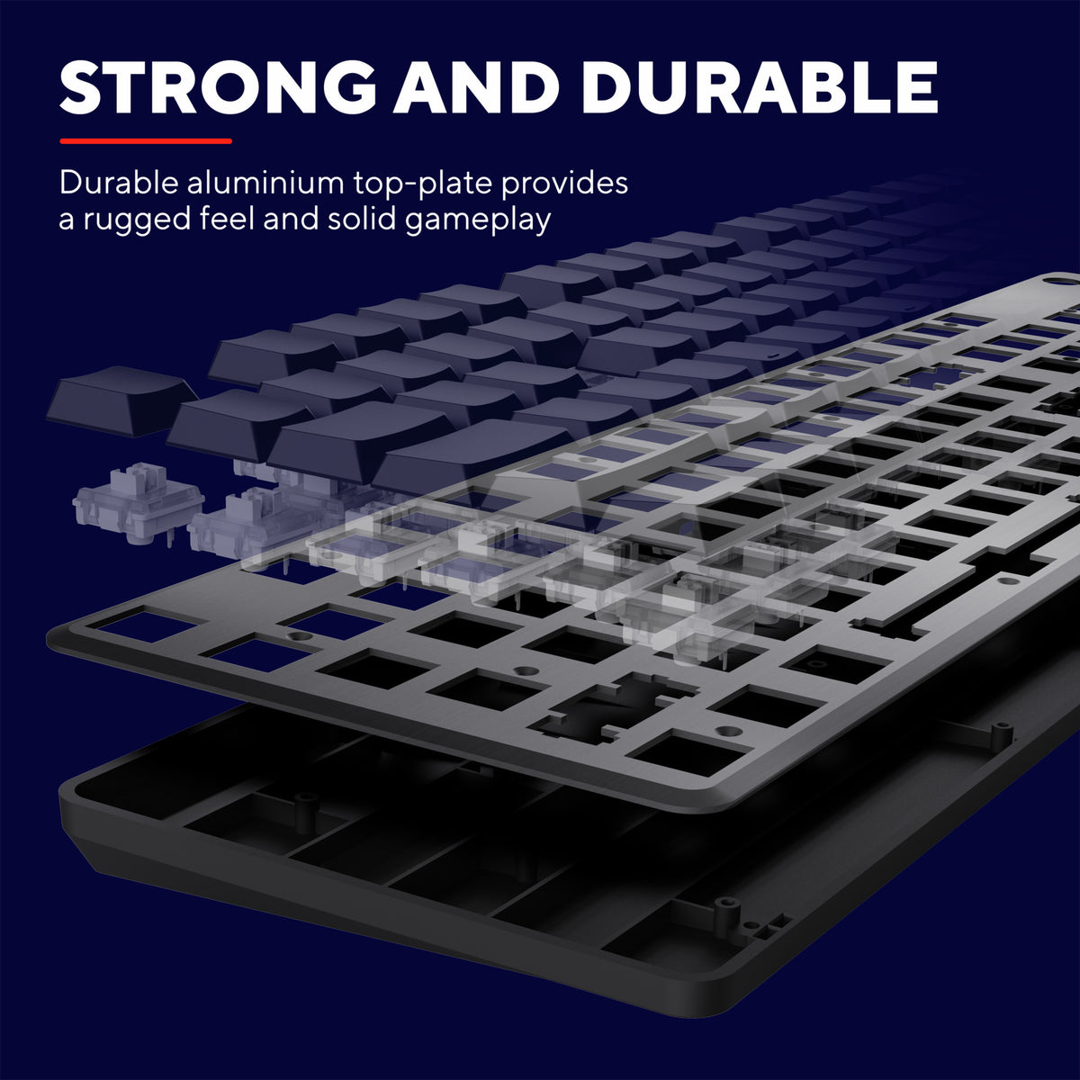 Mechanische Gaming-Tastatur Trust GXT 866 Torix (Schwarz, US-Layout (QWERTY), Huano Red, 100 %, RGB)