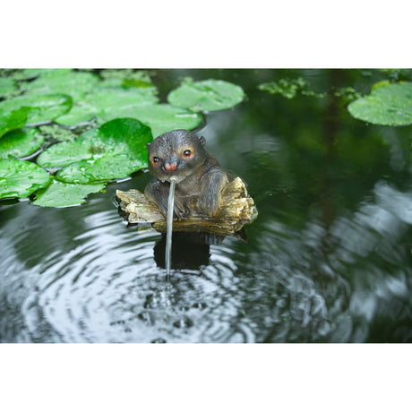 Ubbink schwimmende Sprayfigur Otter auf Baumstamm-Wasserspiel