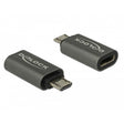 Delock Adapter USB 2.0 Micro-B Stecker auf USB Typ-C 2.0 Buchse (Anthrazit)