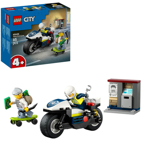 Lego® City Verfolgungsjagd auf Polizeimotorrad – 60455