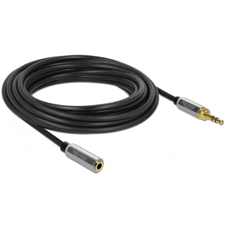 Delock Stereo Klinke 3,5 mm 3 Pin Stecker > Buchse Verlängerungskabel (schwarz, 5 Meter)