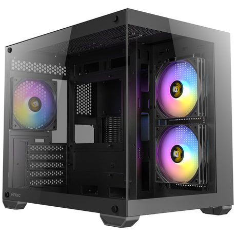 Antec cx600m argb Mini-Tower-Gehäuse (schwarz | 3x USB-A | gehärtetes Glas)