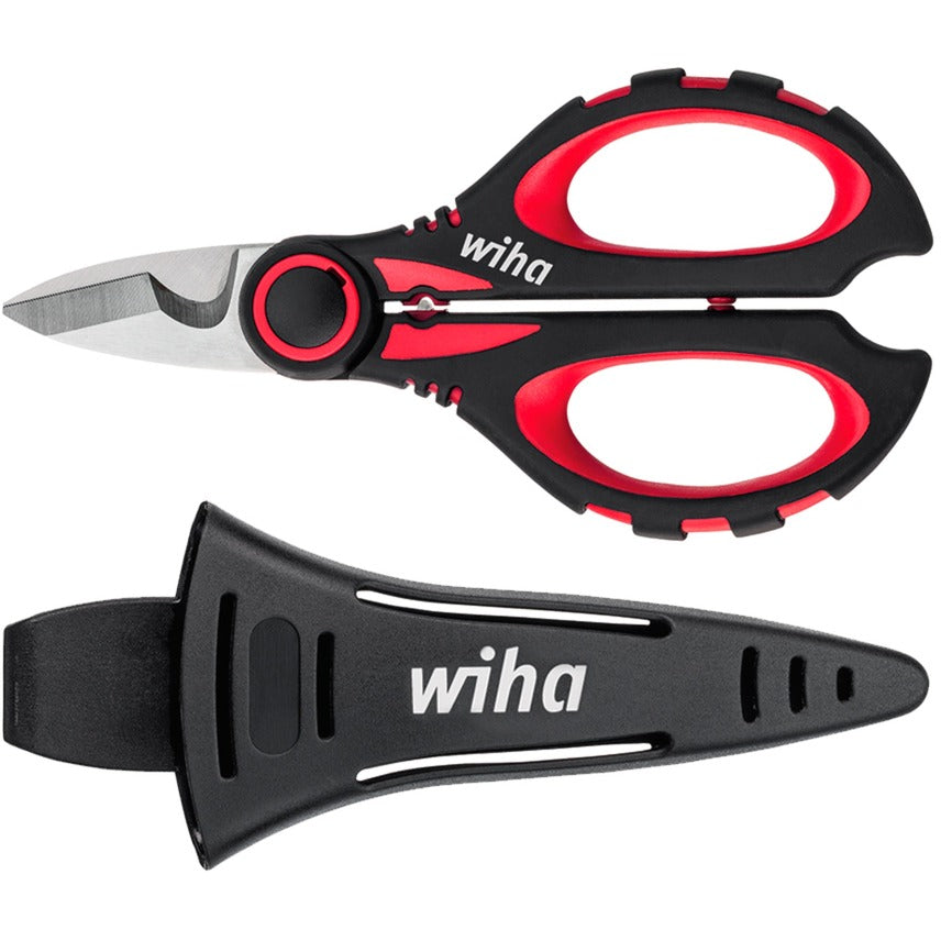 Wiha Elektrikerschere (schwarz rot, mit Schrumpffunktion)