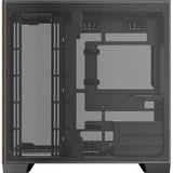 Antec C8 Curve Wood Midi-Tower-Gehäuse (schwarze Holzfarbe | 2x USB-A | 1x USB-C | gehärtetes Glas)