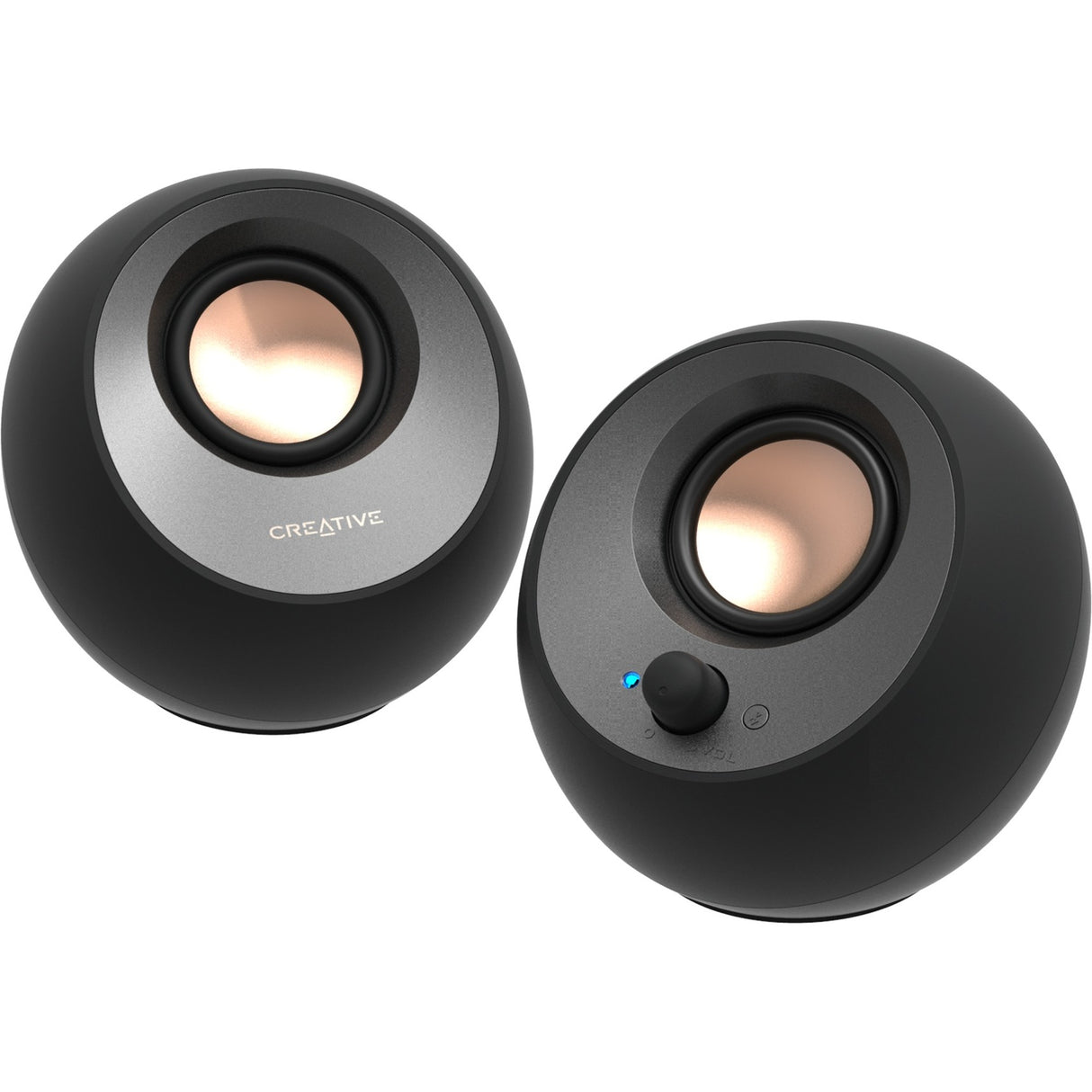 Creative Pebble V3 PC-Lautsprecher (schwarz, Bluetooth, USB-C, Aux)