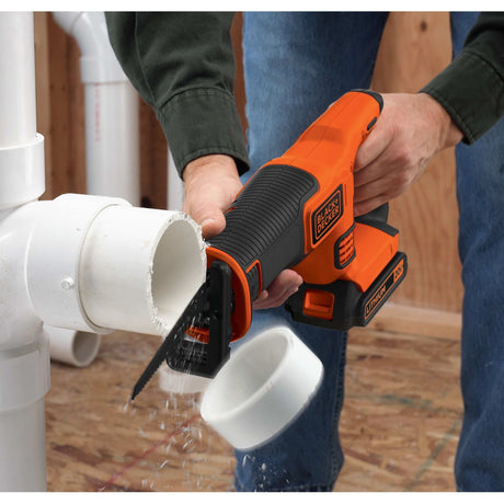 Black+Decker 18V Säbelsäge BDCR18N-XJ (Orange Schwarz, Akku und Ladegerät nicht im Lieferumfang enthalten)