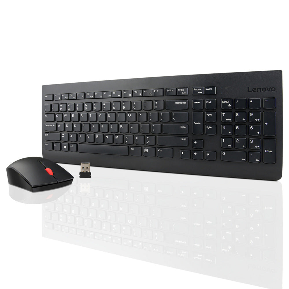 Lenovo 510 wireless combo keyboard mouse desktopset (zwart, us lay-out (qwerty), 100%, 1200 dpi)