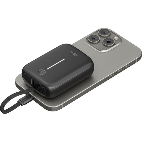 Goobay Powerbank 10.000 mAh – 20 W (schwarz, USB-C PD)