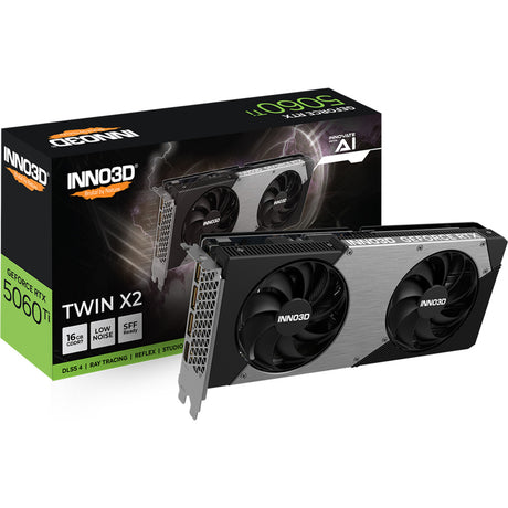 Inno3d n506t2-16d7-191073n geforce rtx 5060 ti twin x2 16 GB, 16 GB, GDDR7, 128-bit, 448 GB s, PCIe5